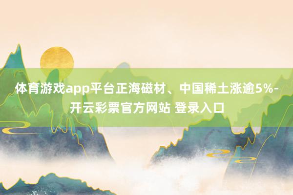体育游戏app平台正海磁材、中国稀土涨逾5%-开云彩票官方网站 登录入口