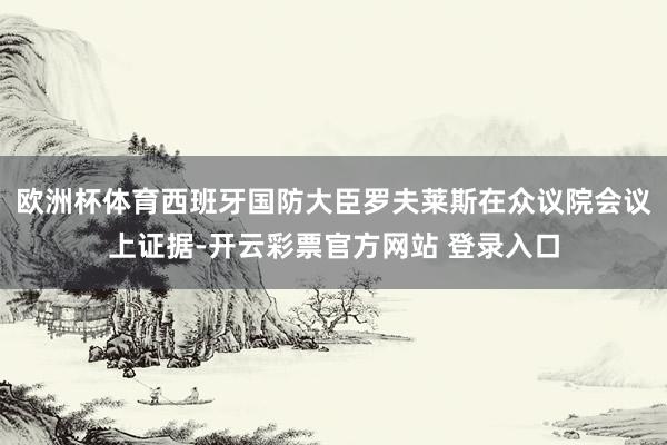 欧洲杯体育西班牙国防大臣罗夫莱斯在众议院会议上证据-开云彩票官方网站 登录入口