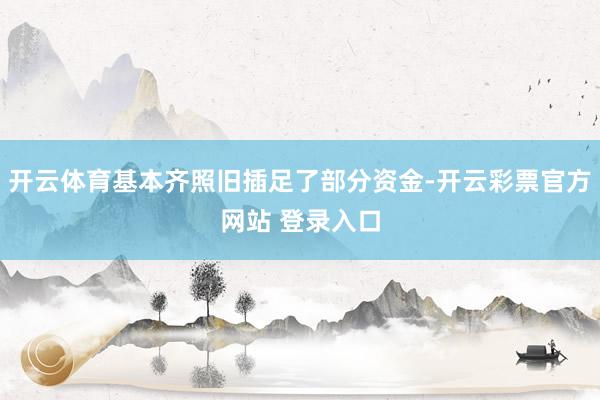 开云体育基本齐照旧插足了部分资金-开云彩票官方网站 登录入口