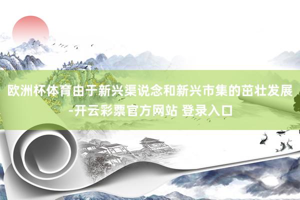 欧洲杯体育由于新兴渠说念和新兴市集的茁壮发展-开云彩票官方网站 登录入口