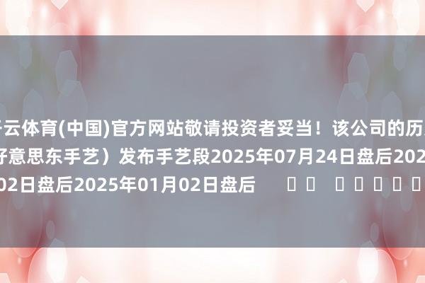 开云体育(中国)官方网站敬请投资者妥当！该公司的历史财报表露情况：日历（好意思东手艺）发布手艺段2025年07月24日盘后2025年04月02日盘后2025年01月02日盘后      		  					  -开云彩票官方网站 登录入口