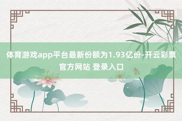 体育游戏app平台最新份额为1.93亿份-开云彩票官方网站 登录入口